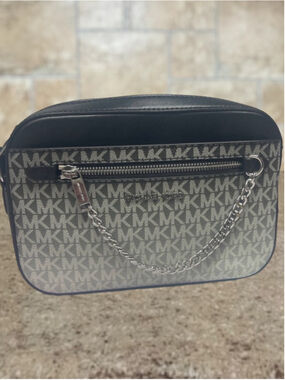Michael Kors Black and Gray Ombré Chain Crossbody Bag